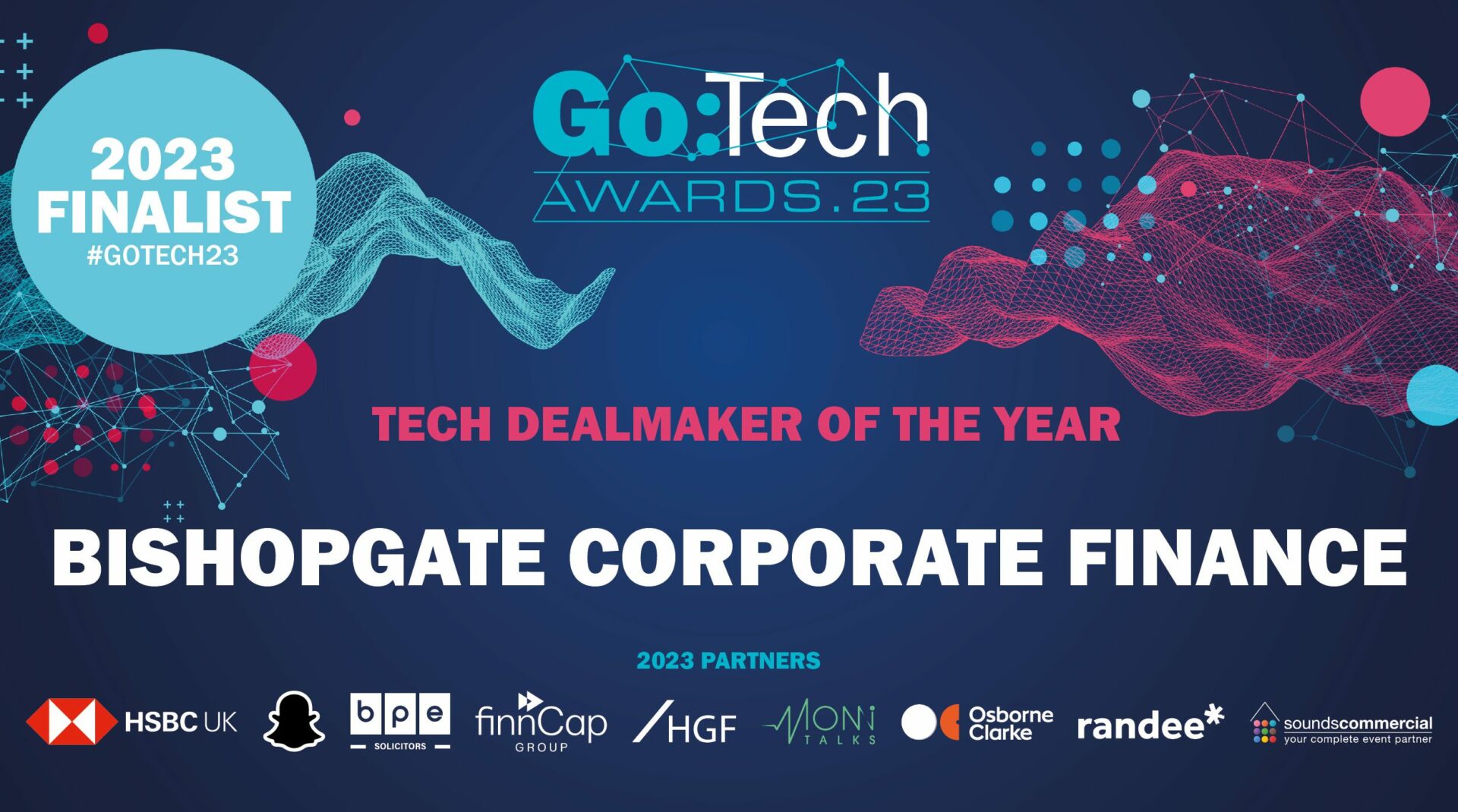 Bishopsgate Corporate Finance finalists at Go:Tech Awards 2023!